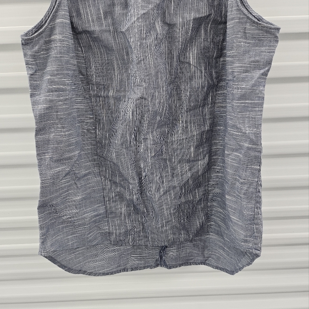 Banana Republic Poplin Chambray Sleeveless Top Size 10 Cotton Back Zipper Blue - Picture 5 of 10